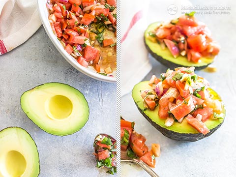 Low-Carb Bruschetta Stuffed Avocado