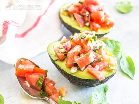 Low-Carb Bruschetta Stuffed Avocado