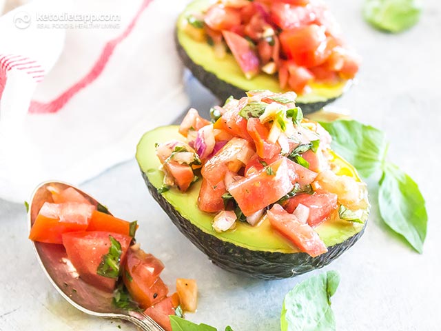 Low-Carb Bruschetta Stuffed Avocado