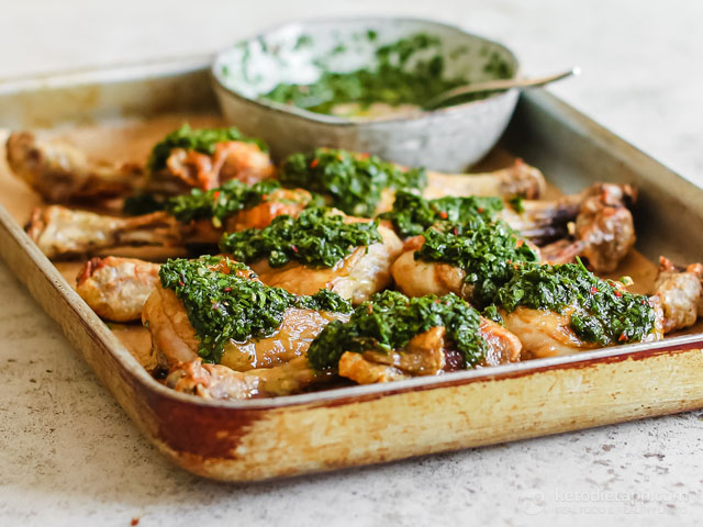 Butterflied Chicken Drumsticks with Chimichurri Sauce