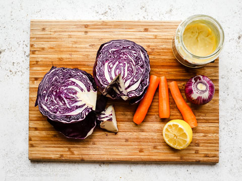 Creamy Red Cabbage Coleslaw