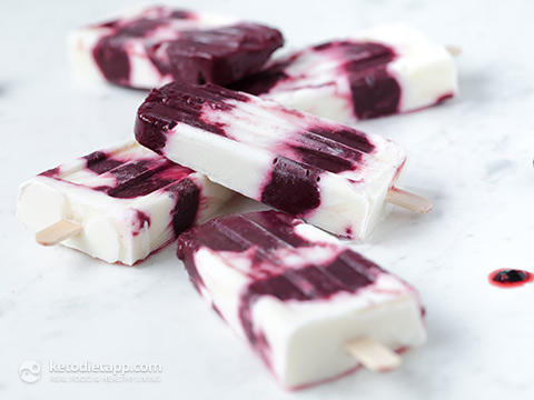 Sugar-Free Blackberry Yogurt Popsicles