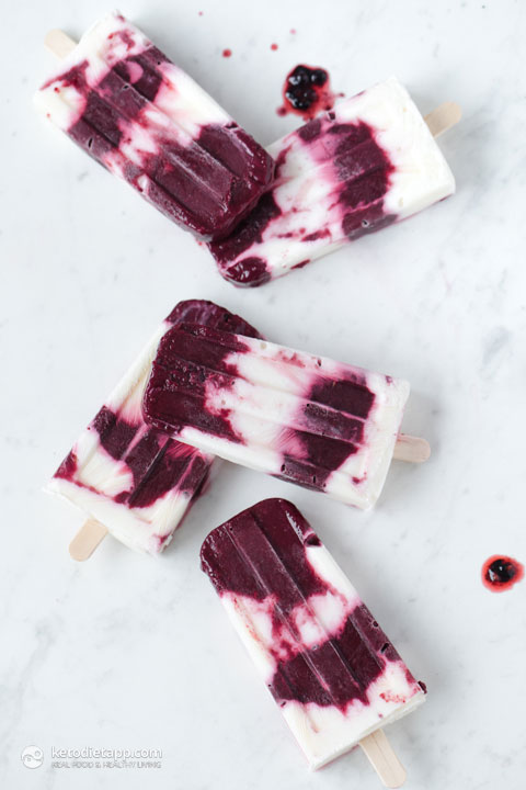 Sugar-Free Blackberry Yogurt Popsicles