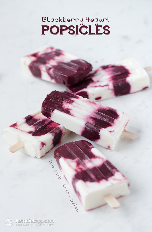 Sugar-Free Blackberry Yogurt Popsicles