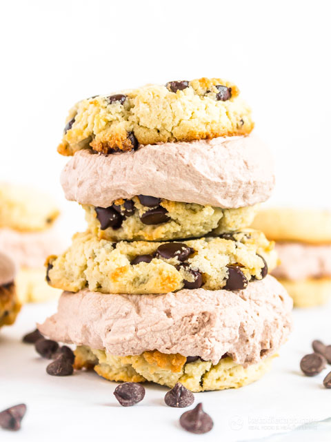 Keto Chocolate Chip Cookie Ice Cream Sandwiches