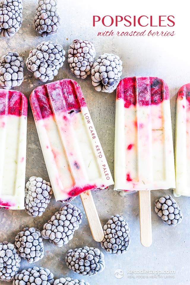 Keto Roasted Berry Popsicles