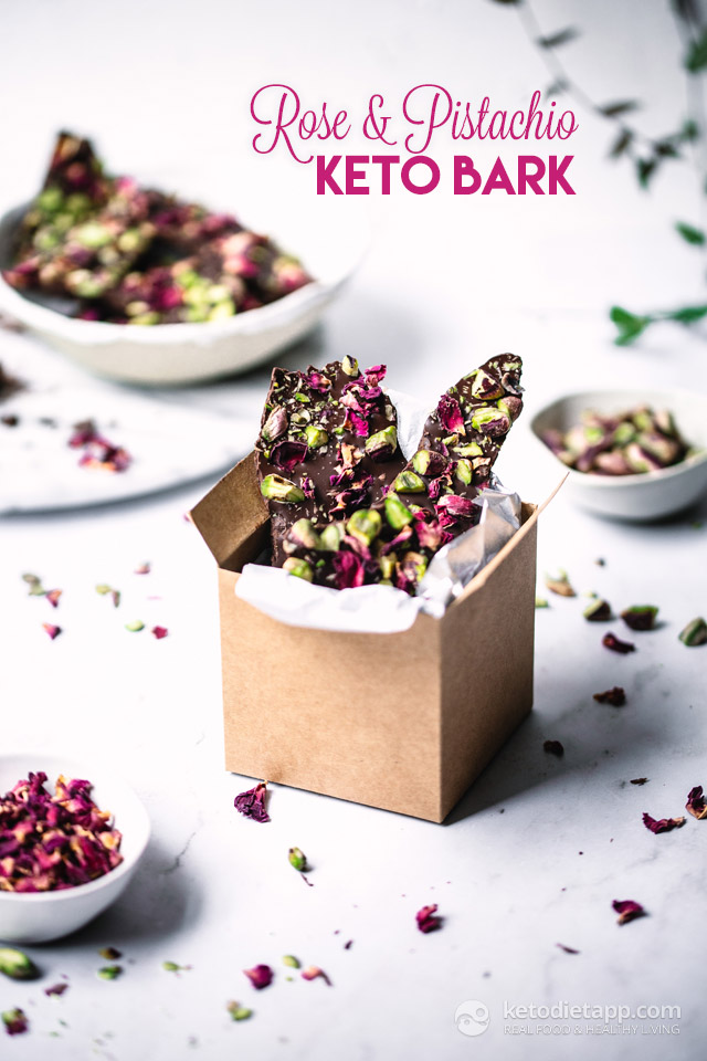 Keto Rose & Pistachio Chocolate Bark