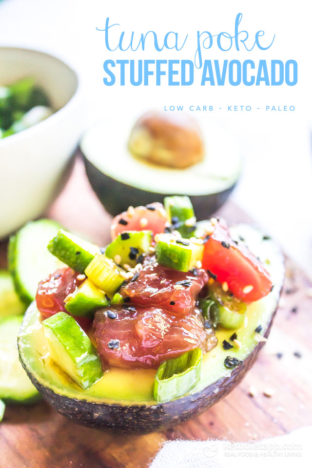 Low-Carb Tuna Poke Stuffed Avocados