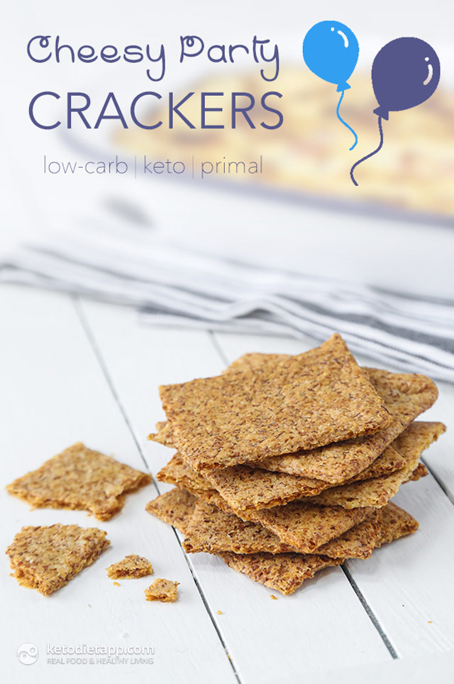 Keto Cheesy Party Crackers