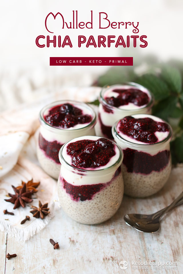 Keto Mulled Berry Chia Parfaits