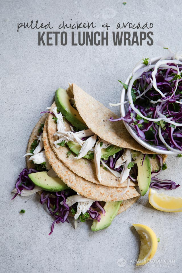 Pulled Chicken Keto Lunch Wraps