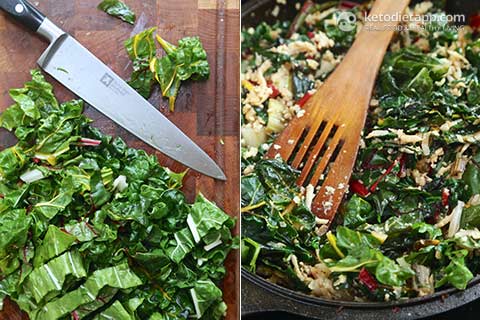 Low-Carb Rainbow Chard & Sausage Hash