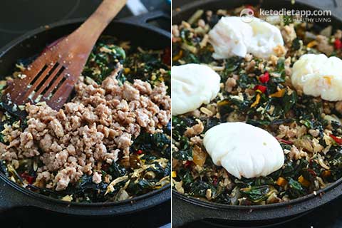 Low-Carb Rainbow Chard & Sausage Hash