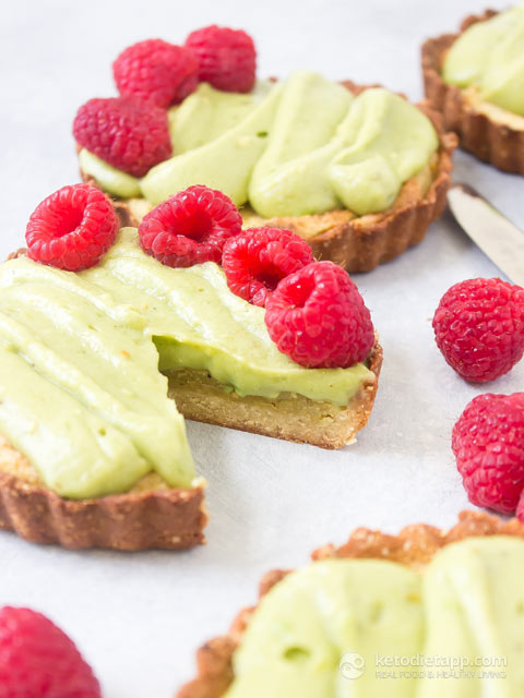 Low-Carb Raspberry & Pistachio Tarts