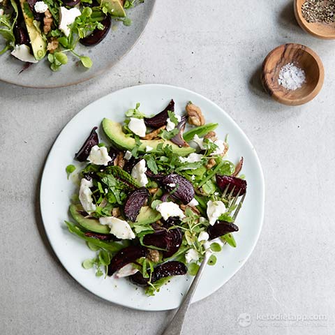 Roasted Beetroot, Goat Cheese & Avocado Salad