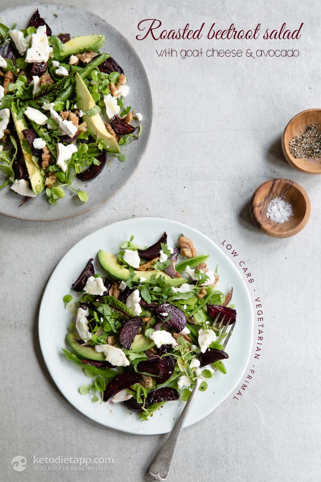 Roasted Beetroot, Goat Cheese & Avocado Salad