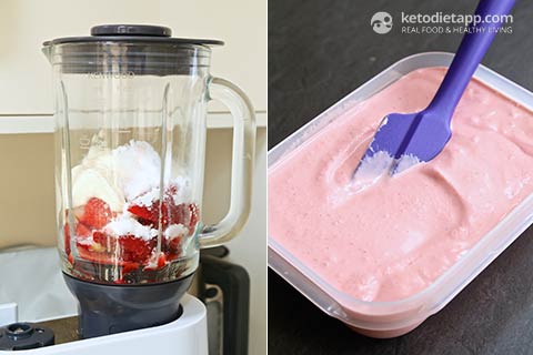 Low-Carb Strawberry & Crème Fraîche Blender Ice-Cream