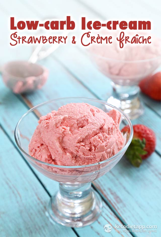 Low-Carb Strawberry & Crème Fraîche Blender Ice-Cream