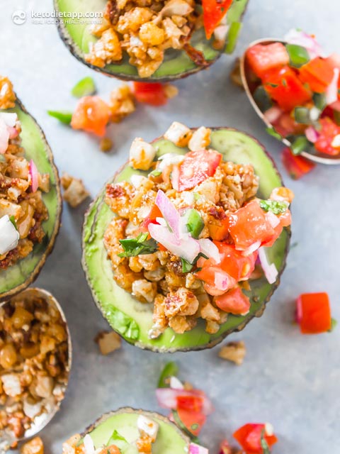 Keto Vegan Taco Stuffed Avocados