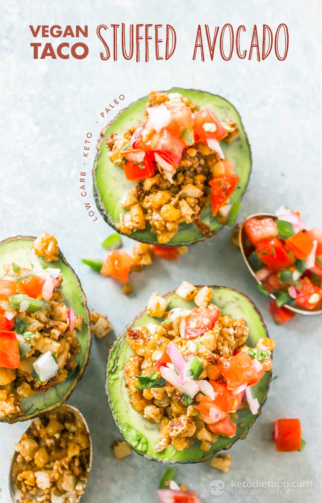 Keto Vegan Taco Stuffed Avocados